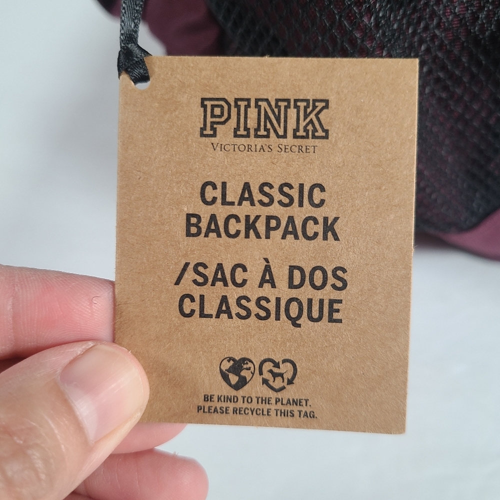 Victoria's Secret PINK Classic Backpack Ravishing Ruby Burgundy Maroon - Picture 6 of 7